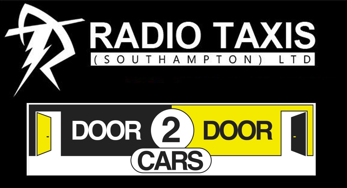 Radio Taxis Southampton logo promoting door-to-door chauffeur service.