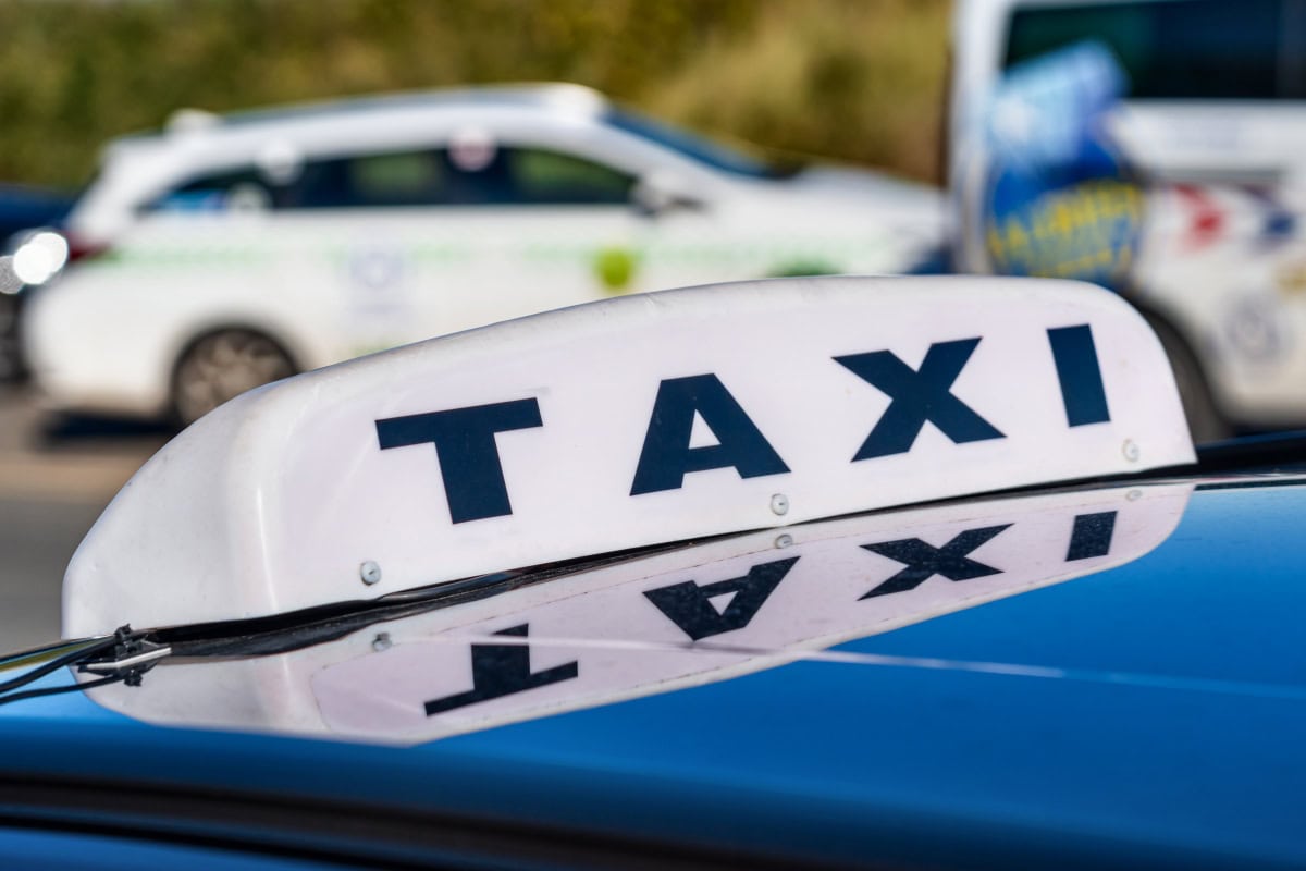 Taxi roof sign reflecting, ideal for chauffeur drivers.