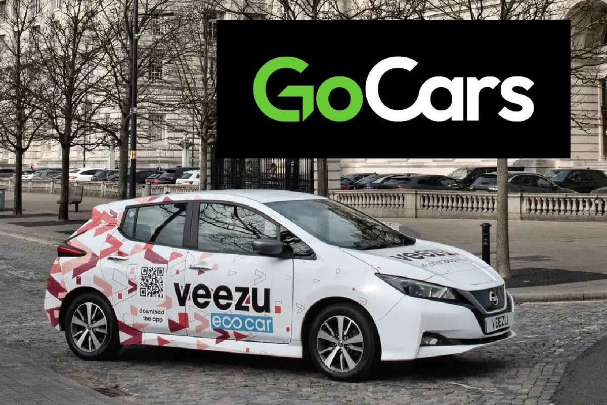 Veezu's Go Cars electric vehicle parked in Bedfordshire, showcasing the company's expansion with the Luton deal for professional driver transportation services.
